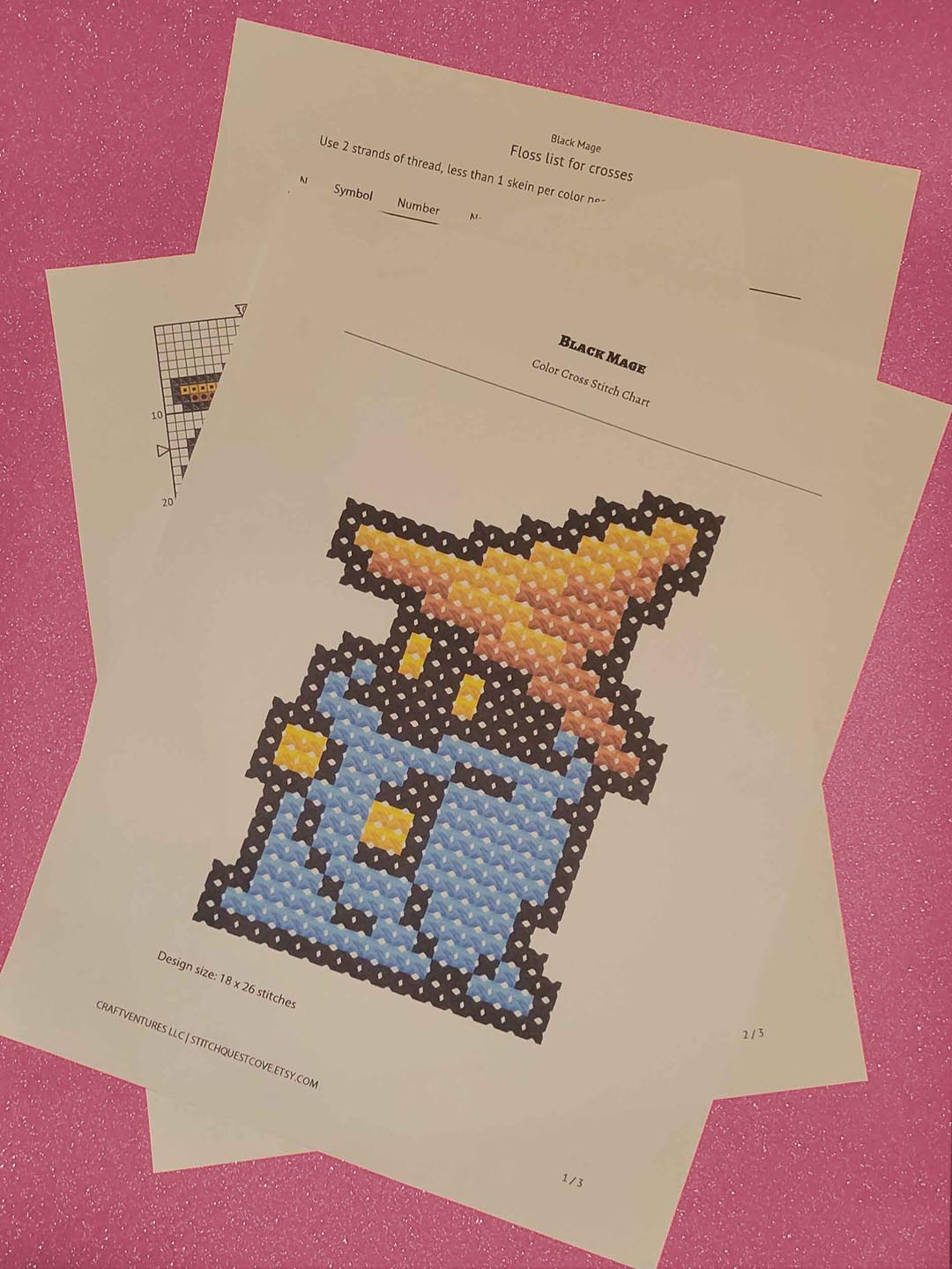 Black Mage - FFI Beginner's Cross Stitch Kit