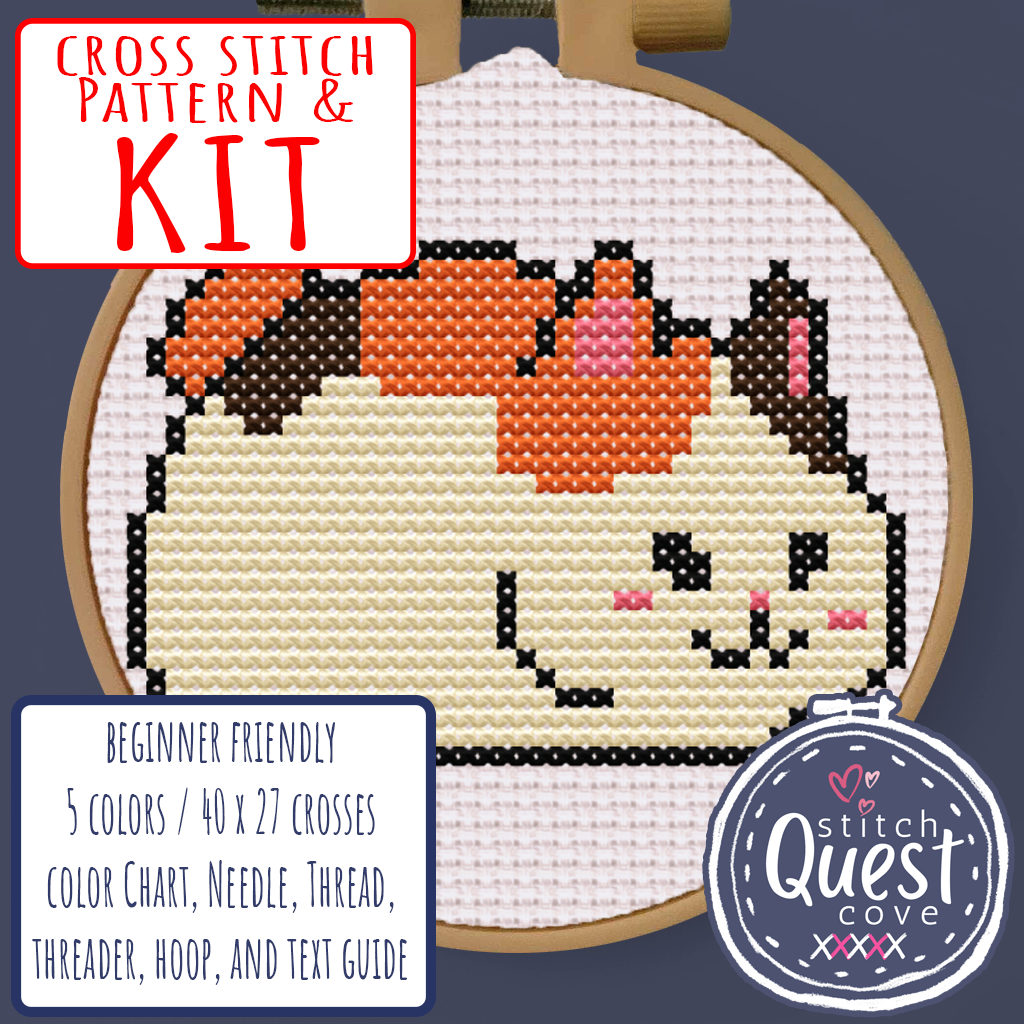 Fat Cat - FFXIV Beginner's Cross Stitch Kit