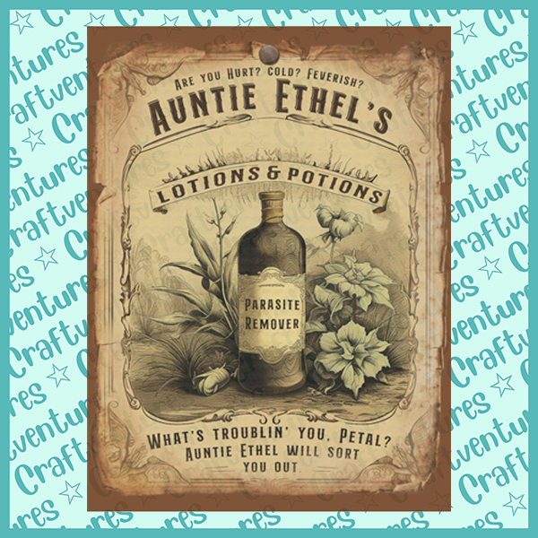 Auntie Ethel Lotions and Potions Poster